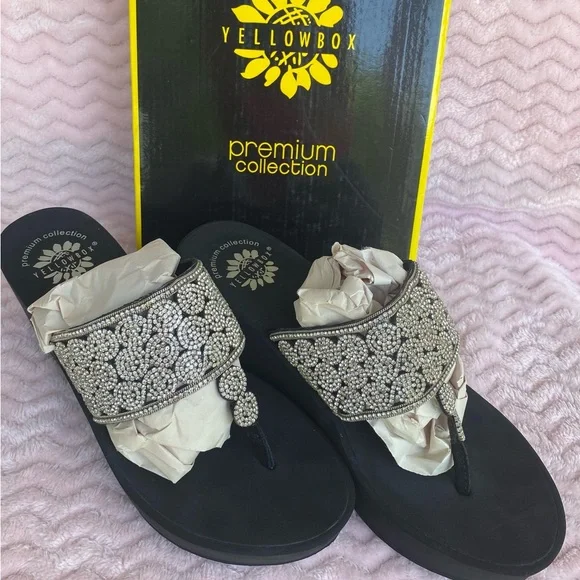 Yellow Box Premium Collection Oudry Silver Beaded Wedge - Picture 6 of 10